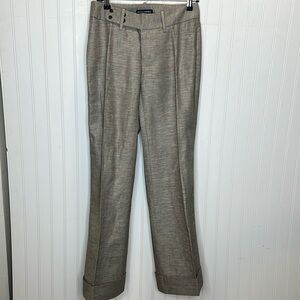 Banana Republic Linen Blend Wide Leg Cuffed Trousers Size 4
